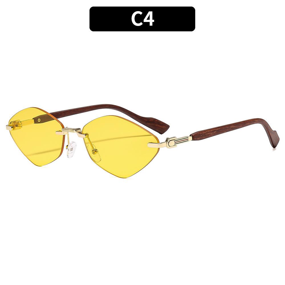 New fashion frameless trimmed sunglasses Internet celebrity elegant and thin sunglasses personalized versatile models