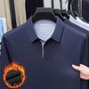 Men's Long Sleeve T-Shirt Middle-Aged & Young Casual Lapel Collar