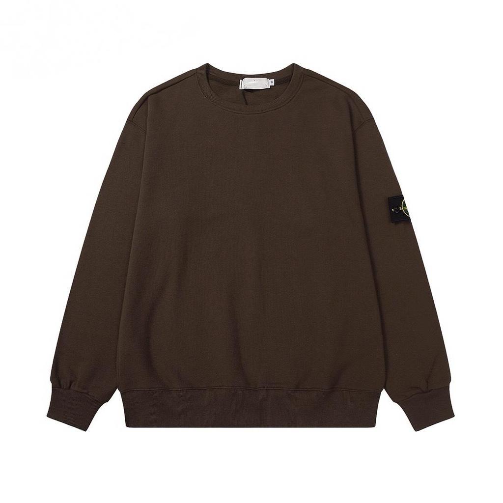 Unisex Solid Color Round Neck Stone Badge Starry Cross Long Sleeve Hoodie