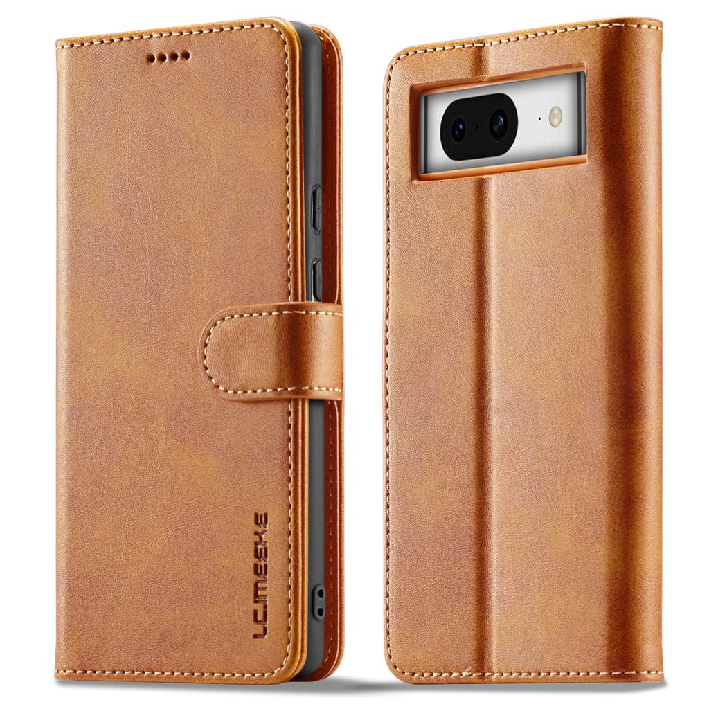 LC.IMEEKE For Google Pixel 8a Case Calf Texture PU Leather Phone Wallet Cover
