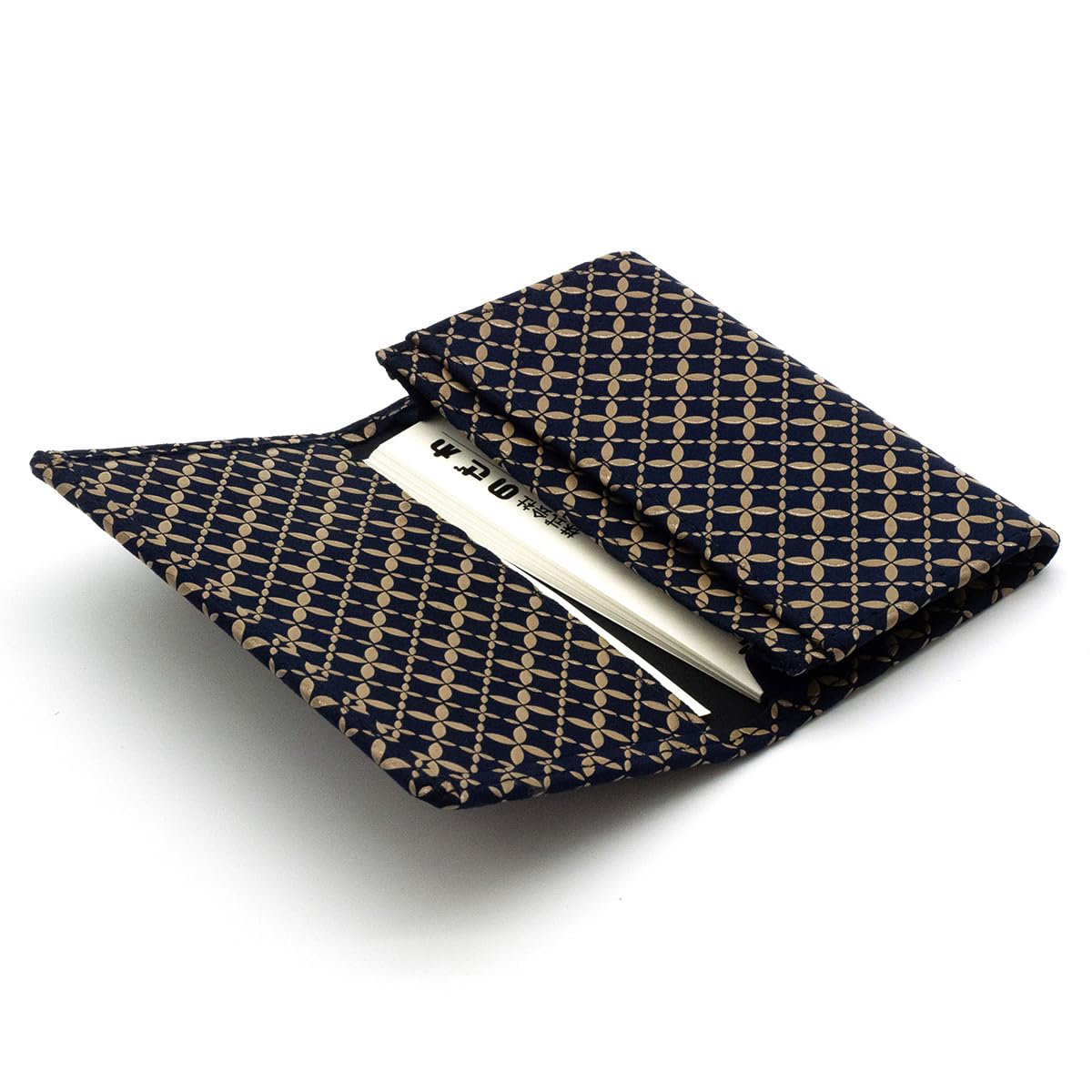 

Inden Business Card 2501 Navy Blue with White Shippo [Inden-ya] Case, Deerskin, Lacquered, Craft, Gusseted, No. ([14-179] Lacquer, Pattern)