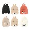 Corduroy Backpack With Bear Detail Generous Storage Space School Bag Casual Daypack for Student and Teens