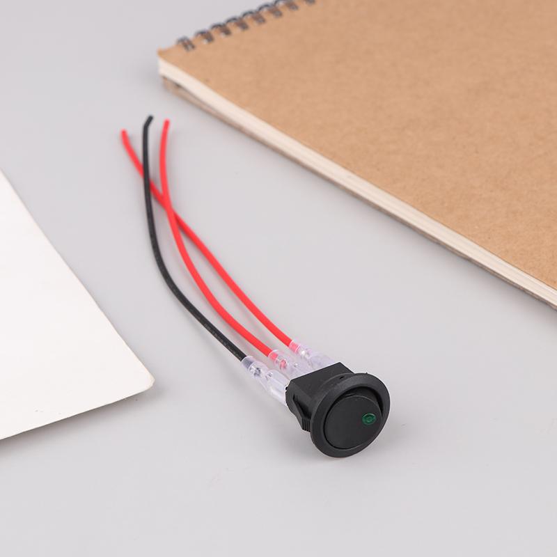 12V/20A LED Light Boat Switch Round Cat-eye Car Modified Switch PlugSpring With Wire
