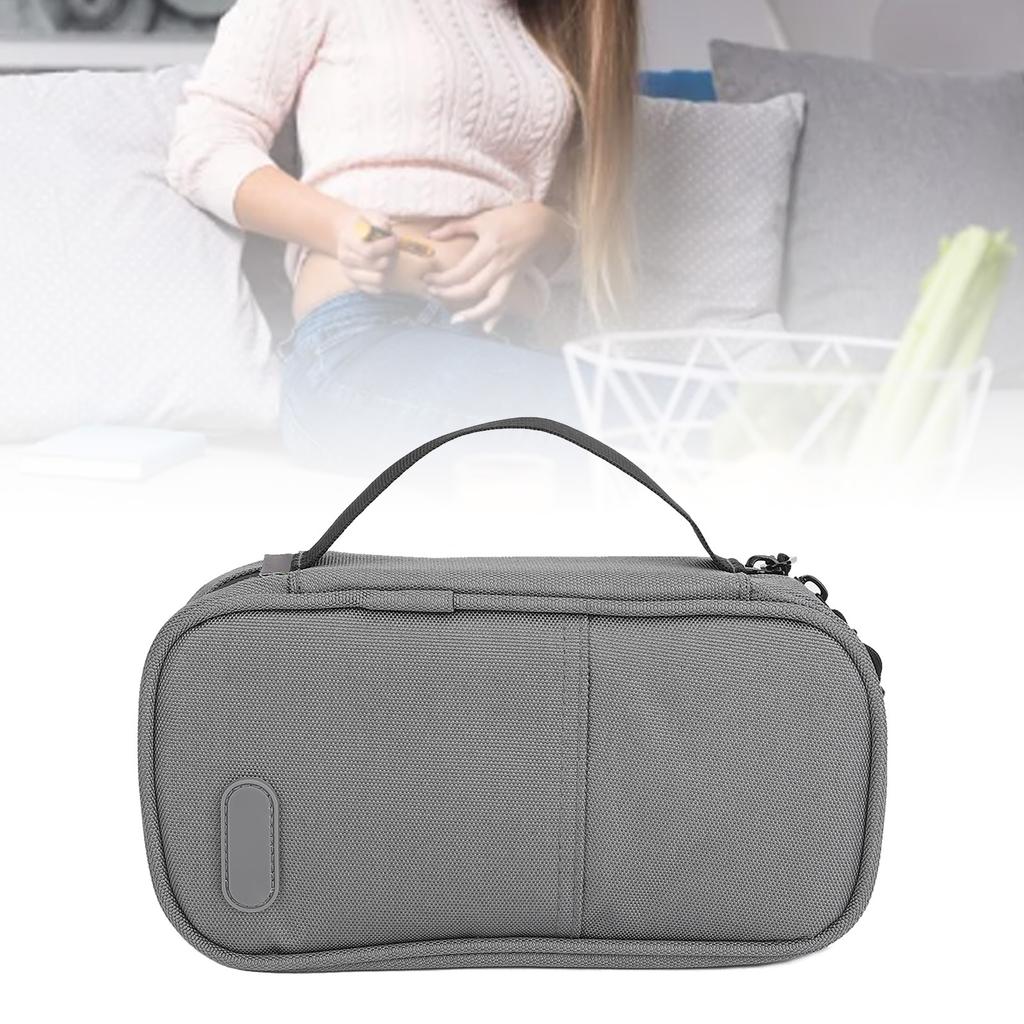Insulin Cooler Case Insulated Shockproof Portable Insulin Cooling Travel Bag with 2 Ice Pack for Insulin Pen Medication
