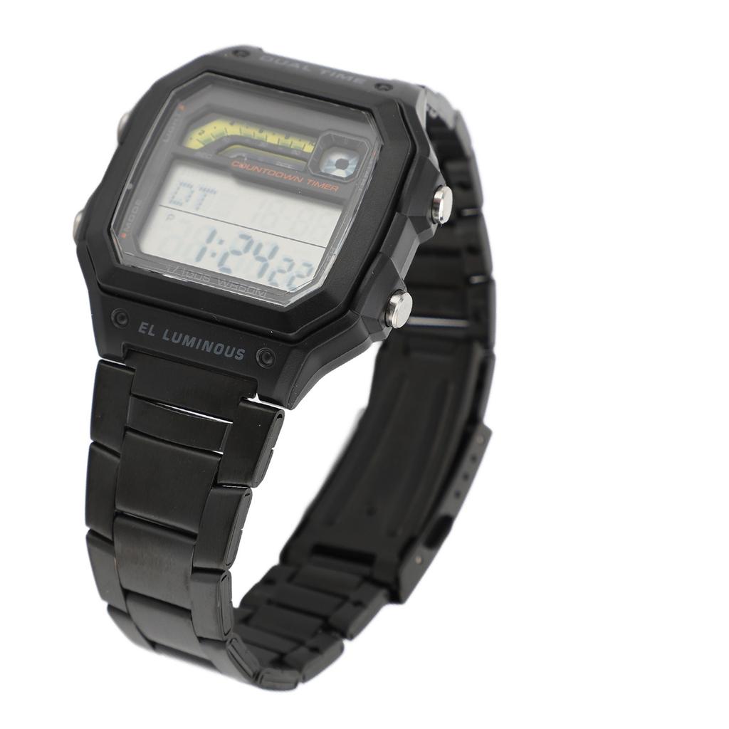 Digital Sports Watch Outdoor Stainless Steel Strap LED Backlight Digital Display Electronic Watch Lu