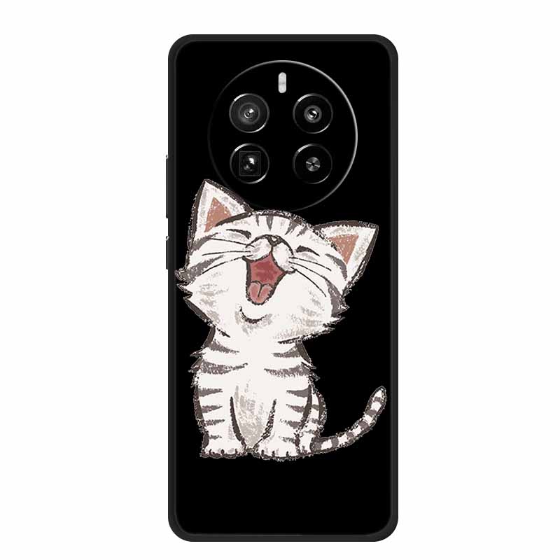 Funda For Honor Magic7 Pro Case Cute Cartoon Black Silicone Soft Phone Cases For Honor Magic 7 Pro Back Cover Case 7Pro Coque