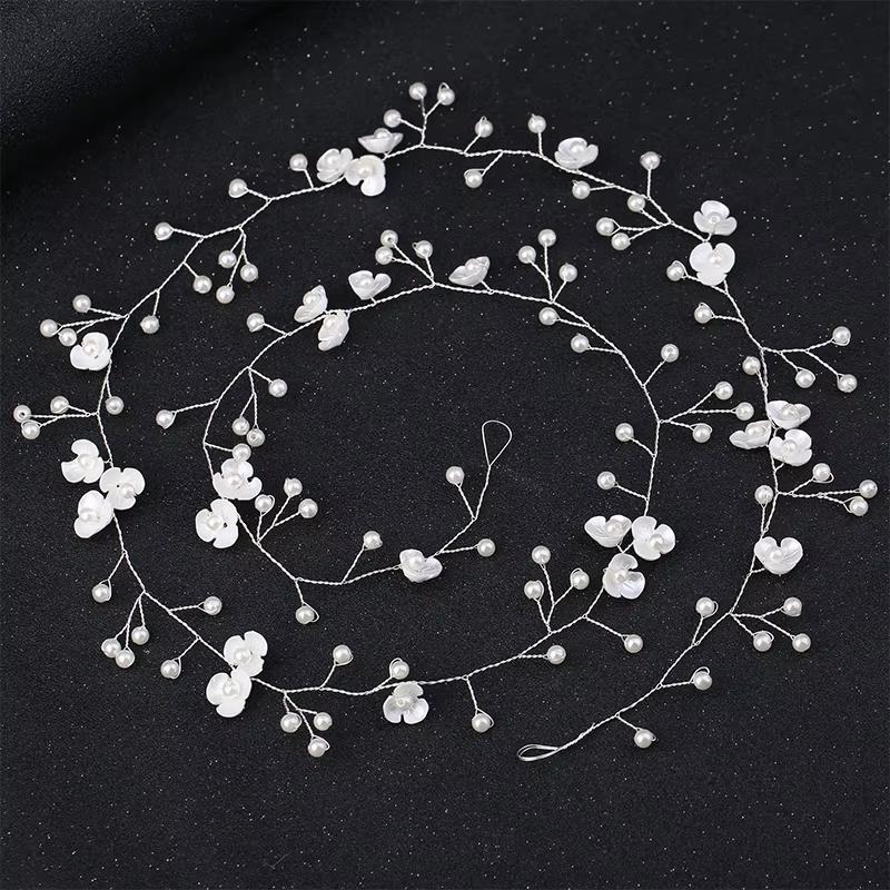 Handmade Shell Pearl Flower Bride Wedding Wedding Hairband Crystal Headband Wedding Hair Accessories Handmade Flower Pearl серебряный