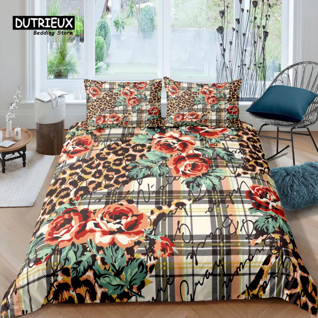 Home Living Luxury 3D Leopard Bedding Set Duvet Cover Pillowcase Kids Bedding Set Queen and King EU/US/AU/UK Size