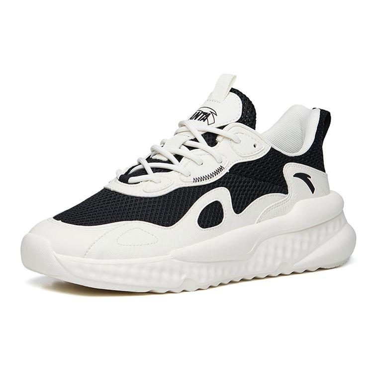ANTA Men Retro Casual Dad Shoes Off White Black 112238869S-2