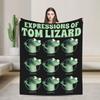 Hoppers Expressions of Tom Lizard   Knitted blankets Coral Fleece Plush  Thin Throw blanket for Car Sofa Couch Bedspread