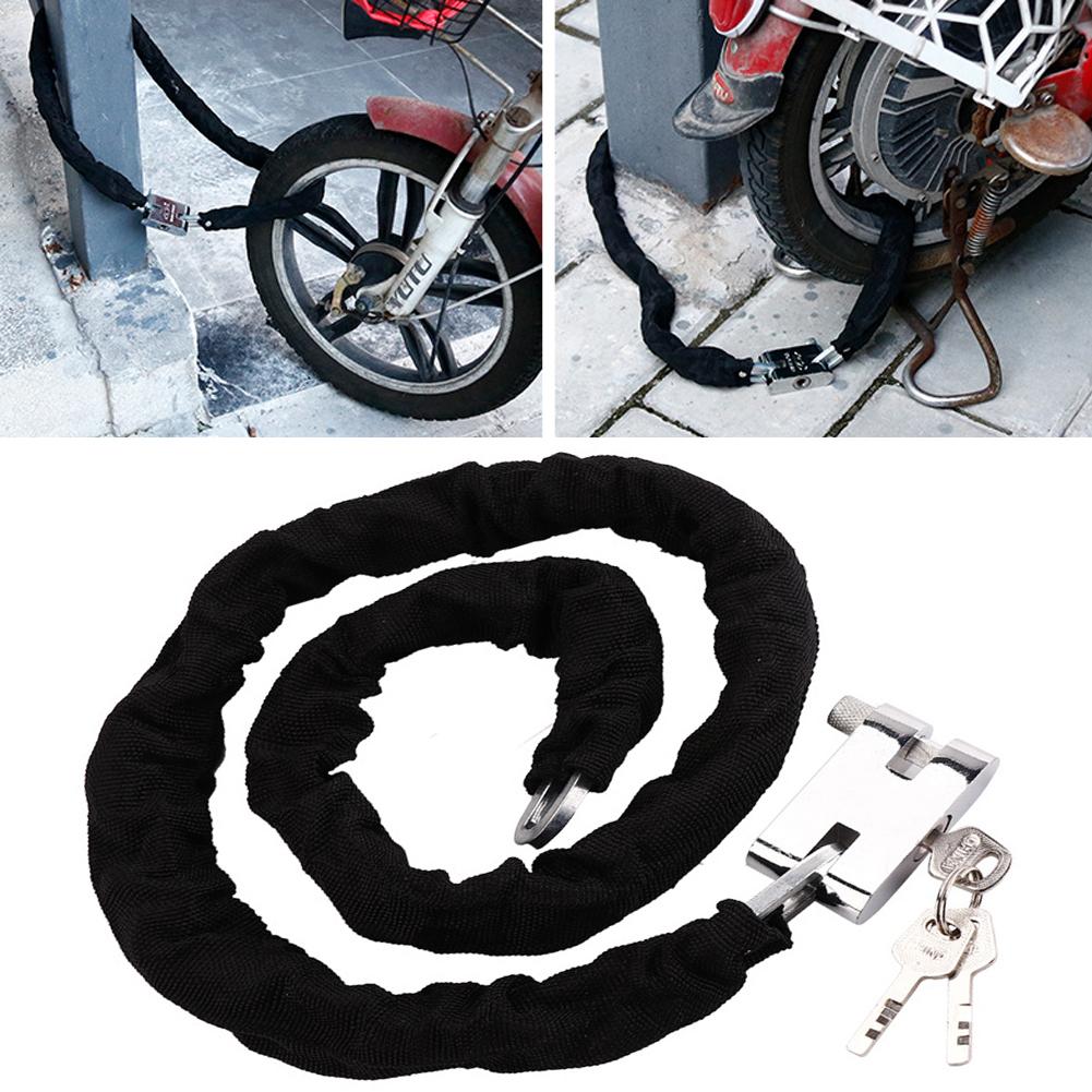 Cadeado de Corrente Pesado para Motocicleta Bicicleta Cadeado de Segurança Pesado 1,2m para Bicicleta com 3 chaves