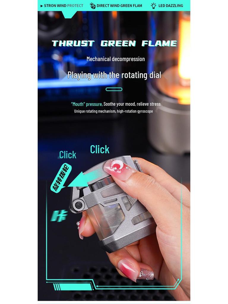 Oupao 921 Windproof Transparent Luminous Mecha Lighter