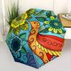 1pc Floral Print Automatic Folding Umbrella - 8-Rib Iron Frame, Windproof, Portable Sunshade with Plastic Handle for Travel & Outdoor Activi