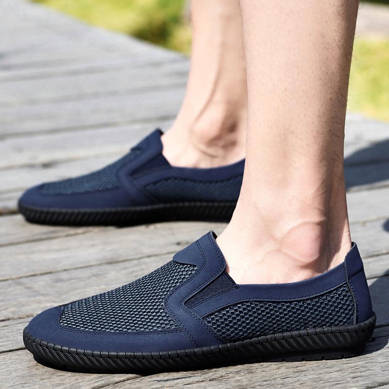 Mesh men's casual shoes Breathable and comfortable Slip on loafer Driving daily office Outdoor leisure walking men's shoes
