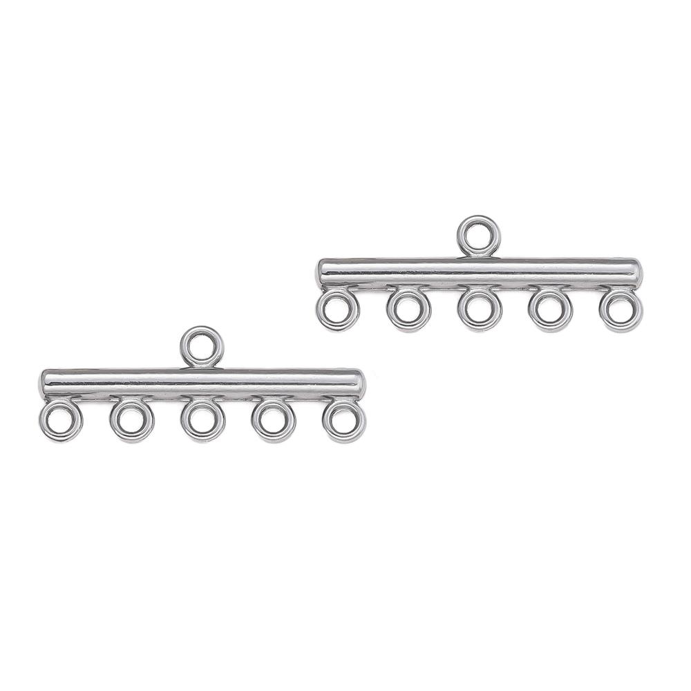 5pcs/pack Stainless Steel Four Sizes Multihole Pendants Connector Clasps for DIY Necklace Bracelets Jewelry Making Accessories