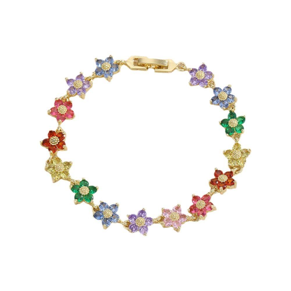 Einzigartiges Buntes Zirkon Armband Leichter Luxus Damen Handkette Dopamin Handgelenk Schmuck Feier Party