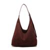 Chic Retro Korean Style Tote Bag For Women With Large Capacity And Fashionable Design In Black Khaki Or Coffee