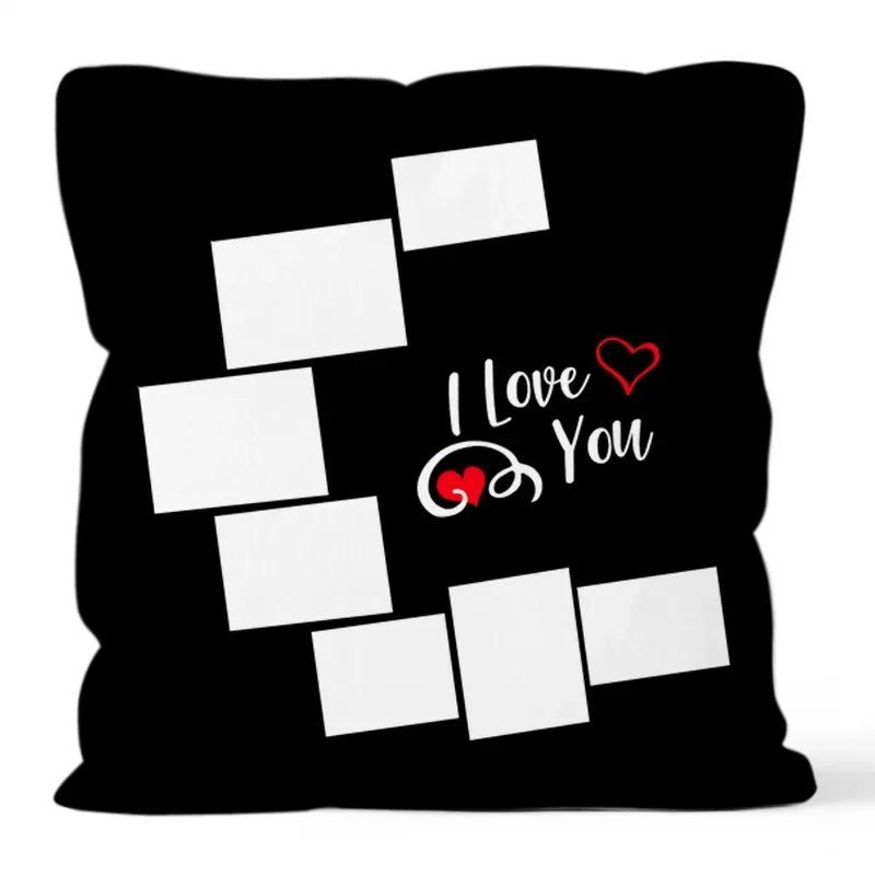 Fashionable Black and White Plaid Pillowcase Cat Paw Letter Print Pillowcase Sofa Cushion Cover Home Bedroom Room Decoration