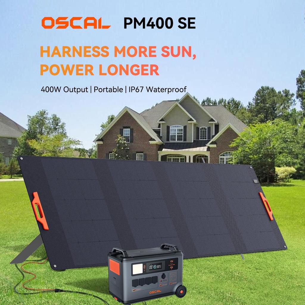 Blackview OSCAL PM400 SE 400W Solární panel, přenosné solární moduly s nastavitelným stojanem