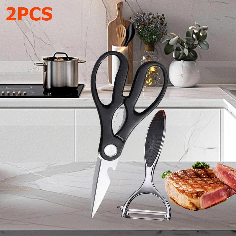 WXCOO Kitchen Scissors Stainless Steel Shears Multi Purpose Scissors with Non Slip Grip Use for Poultry Meat Bones Scissor BBQ5