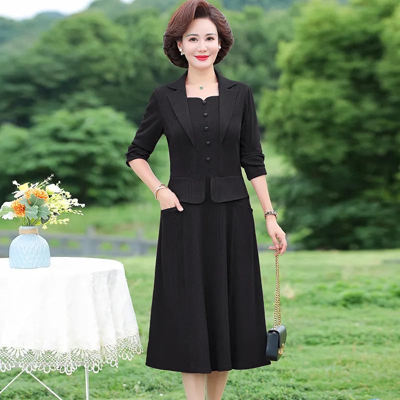 

Женское осеннее платье однотонное с воротником-стойкой офисное с длинным рукавом А-силуэта для вечеринки длиной до колена 5XL