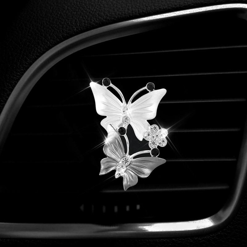 Car Air Conditioning Outlet Perfume Decoration Clip Dual-color Double Butterfly Purification Decoration Clip Car Interior