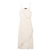 Summer New Fashion Temperament Lace Pleated Effect Midi Vacation Dress