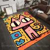 Multiple Sizes Colorful Cartoon Cat Artwork Carpet for Living Room Bedroom Sofa Home Decor Rus Non-slip Floor Mat Luxury Gift