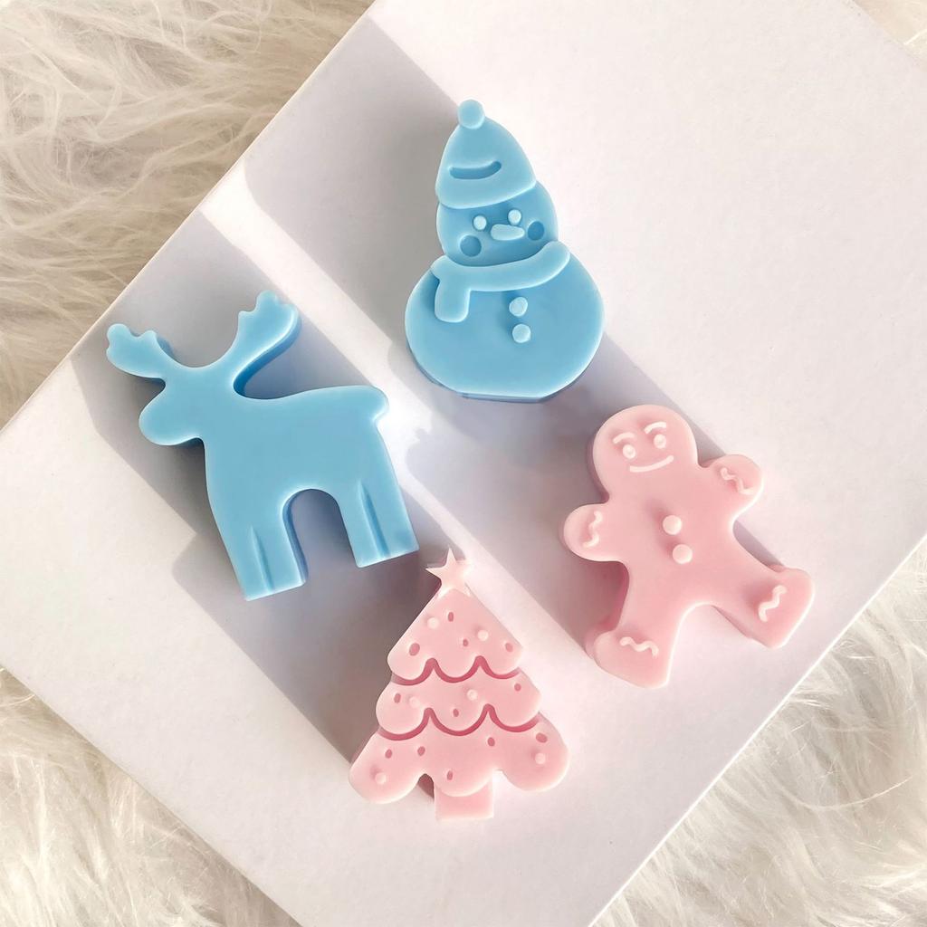 4 Pcs Christmas Tree Candle Mould Silicone Molds Ornament Molds Castings Molds Handmade Plasters Molds Craft Supplies