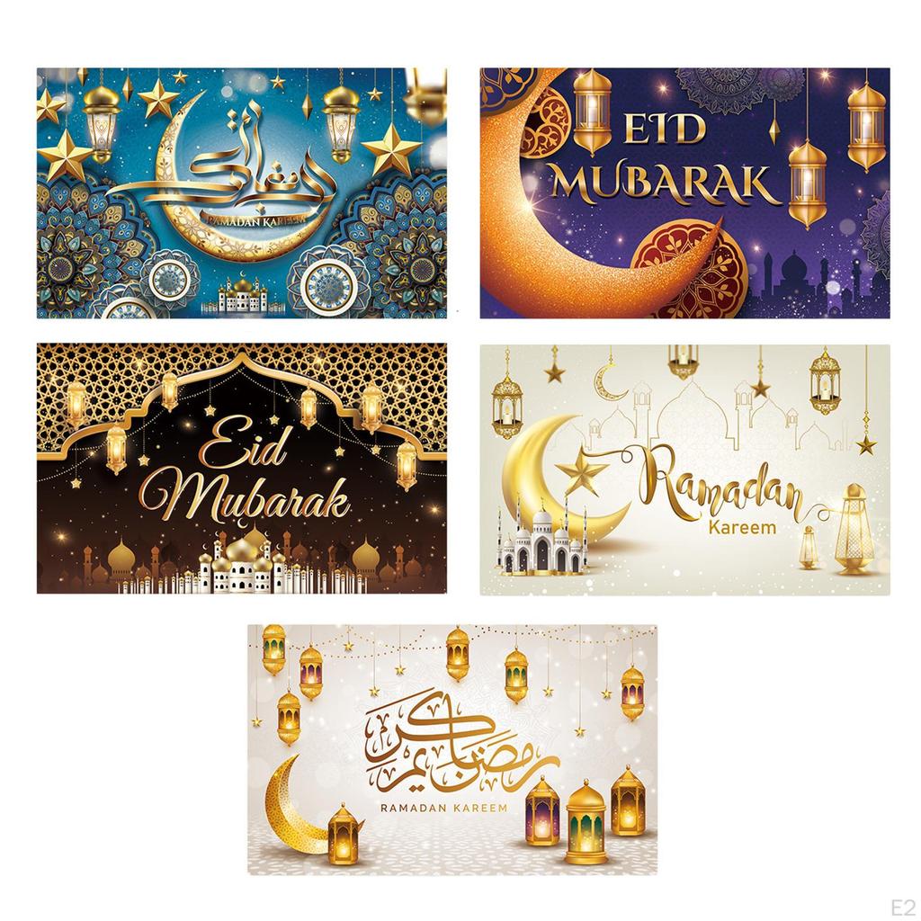 Mubarak Backdrop Decoration Eid Banner Ornament Hanging Ramadan Photo Background for Indoor
