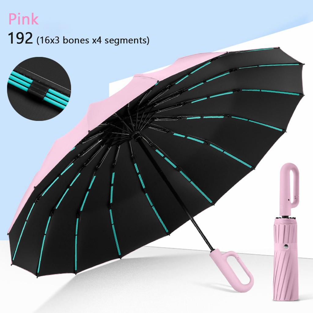 Folding Strong Windproof Automatic Umbrella 192 Keel Buckle Umbrella Sunshade Men'S Umbrella Rain Large Parasol For Women