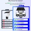 V380 PRO WiFi Solar Camera 3 PTZs Security Protection 15MP Home CCTV Cameras 3 Lens PIR Human Detection Outdoor Night Vision Surveillance