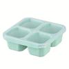Square Plastic Snack Box with Lid 4 Compartment Food Container for Dry Fruits, Nuts, Tea Snacks (Nordic Style)