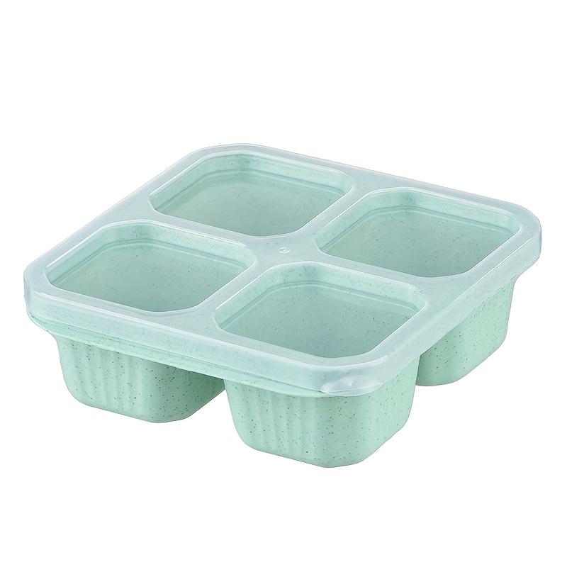 Square Plastic Snack Box with Lid 4 Compartment Food Container for Dry Fruits, Nuts, Tea Snacks (Nordic Style)