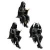Literary Shelf Figure with Hooded Reading Pose for Desk, Table Sitting Sculpture, and Home Library Styling for Indoor Use
