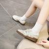 Spring leather sports shoes women's flat bottom women's color matching casual student shoes women