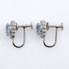 Earring Pt900Platinum/Aquamarine/diamond 4.3g Women Used