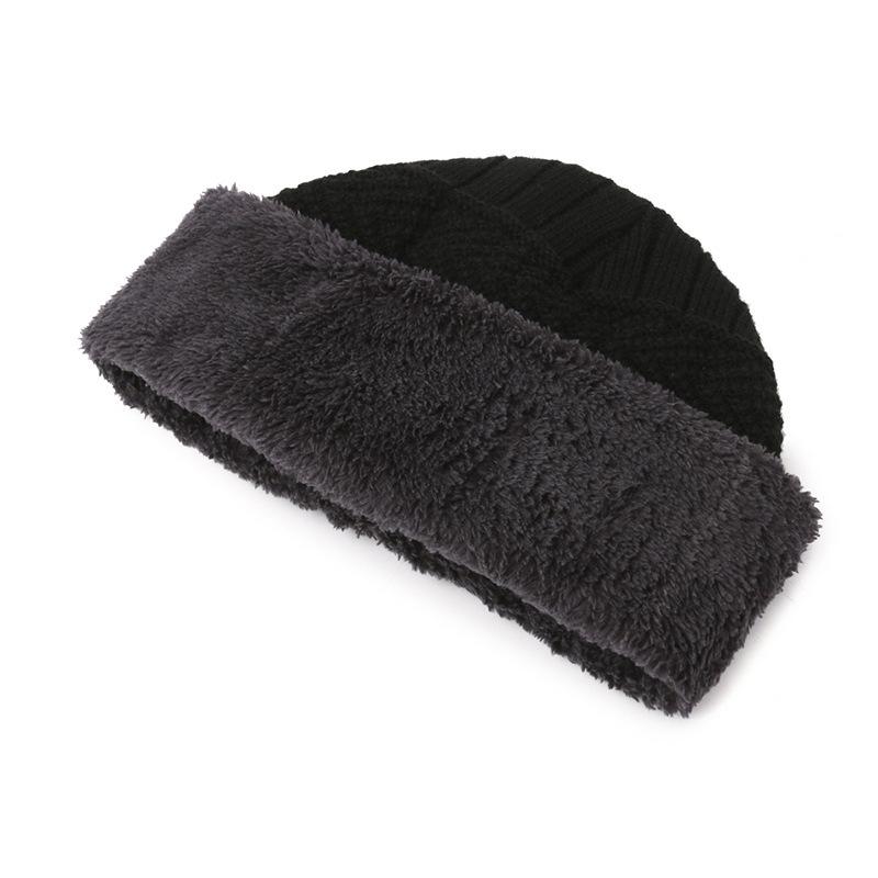 Suits and Hats Sell Men's Winter Scarves  Fashion Solid Color Gloves  Three-piece Full-collar Warm Winter Knitted Hats
