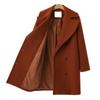 Damen Plus Size Wolljacke Zweireihig Umlegekragen Mantel Einfarbig Locker Thermisch Langärmelig Frühling Herbst Winter Pendeln Verabredung