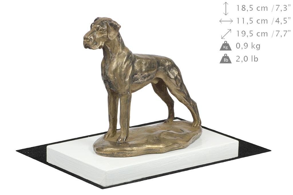 Great Dane II - hundefigur, figur på hvit base, trofé for Art-Dog hundeutstilling