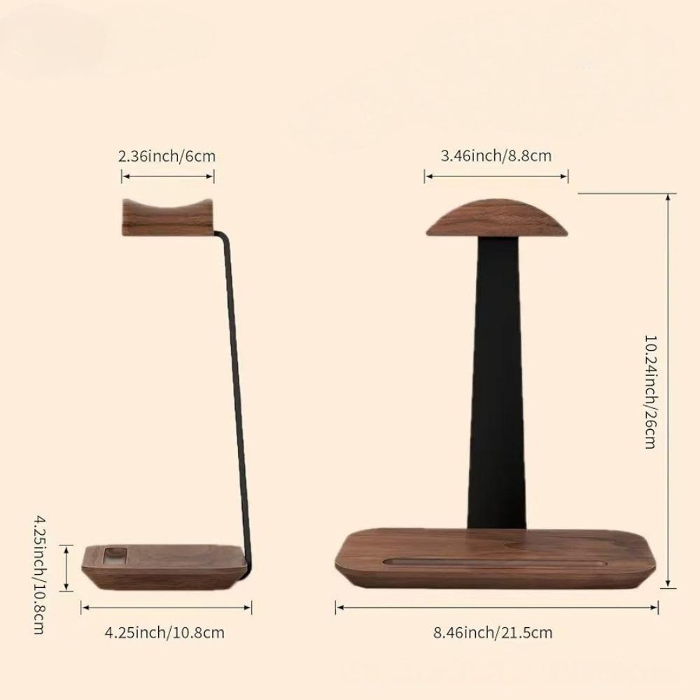 Universal Wood Headset Stand With Storage Base Headphone Holder Quality Headphone Stand Home