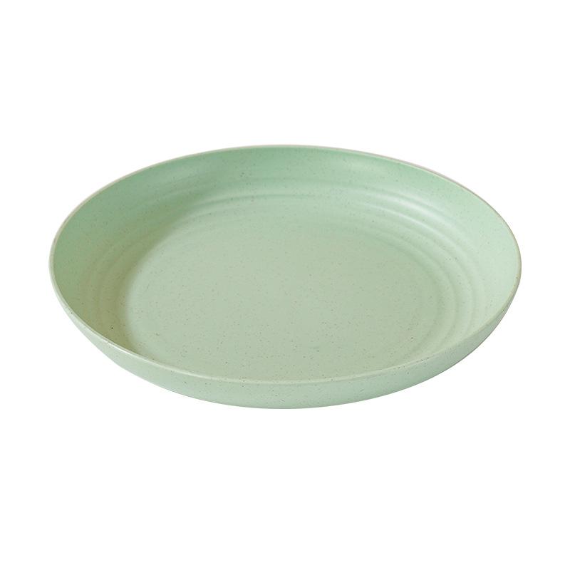 Set di Piatto Rotondo per Dessert e Snack in Paglia di Grano - Piatto Raccogli Ossa Stile Giapponese