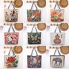 Elephant Hello Kitty Butterfly Embroidered Canvas Tote Bag With Seamed Stitching For Daily Use