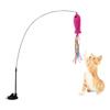 Plastic Sucker Wire Cat Teaser Stick With Suction Cup Cat Playing Teaser Wand Toy  Relieve Boredom