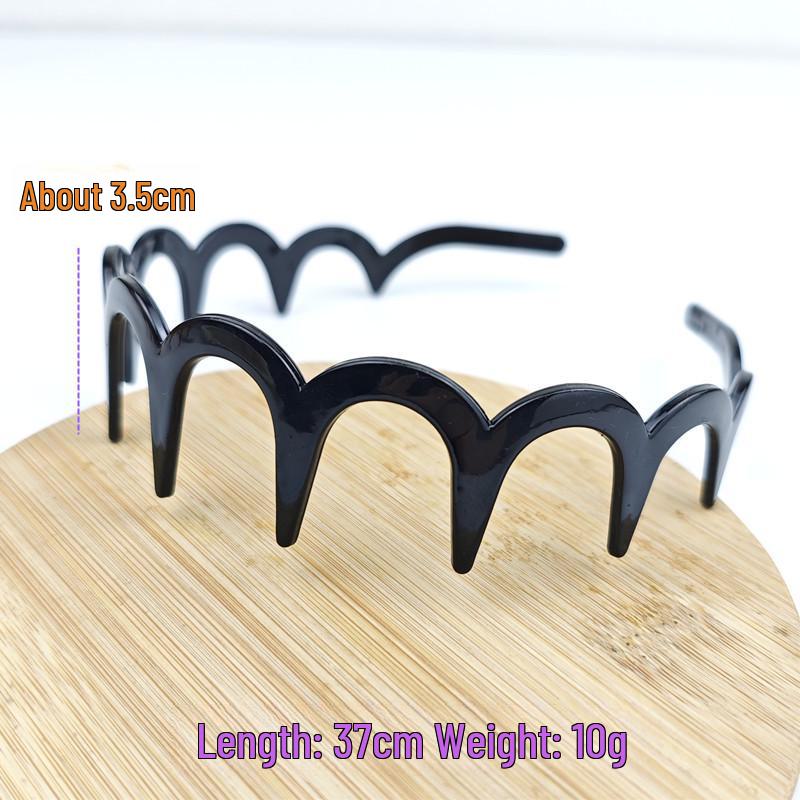 Women's Non-slip Black Headband with Teeth for Face Washing & Facial Masks