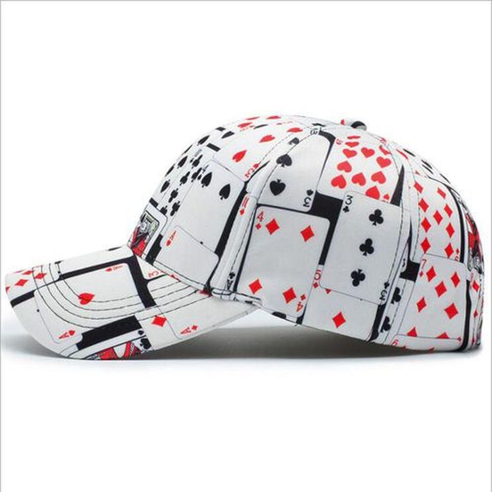 Creative Playing Card Pattern Summer Baseball Cap Women Men Embroidered Cotton Mesh Caps Unisex Outdoor Sports Hip Hop