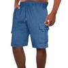 Shorts Masculinos Casuais com Cordão Cintura Elástica Shorts Esportivos para Homens com Bolsos Shorts de Academia para Homens Shorts Cargo para Homens