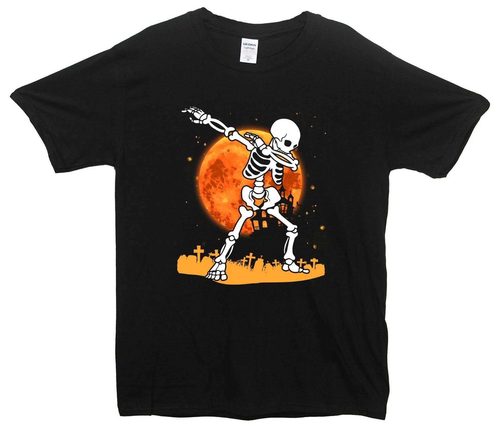 Футболка с принтом «Скелет Даб Хэллоуин» S