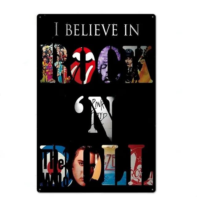 Vintage Rock N Roll Band Plaque Metal Tin Signs  Wall Decoration Art Posters for Man Cave Home Cafe Garden Club Bar