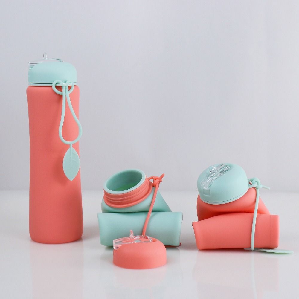 Portable Foldable Silicone Water Bottle Reuseable Collapsible Water Cups Folding Water Cup  Camping